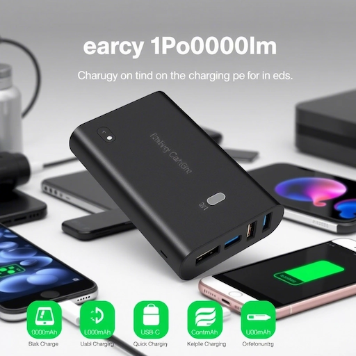 Batterie externe de 10 000mAh, 25W